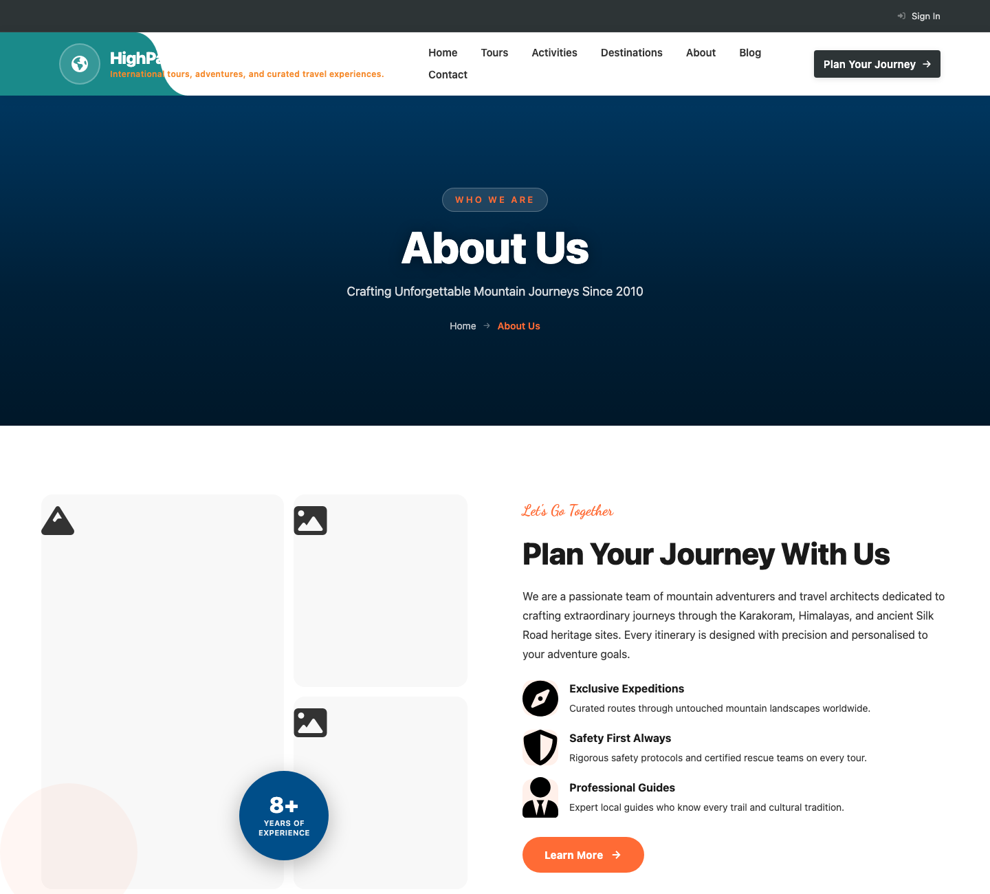 HighPass Tours WordPress Theme